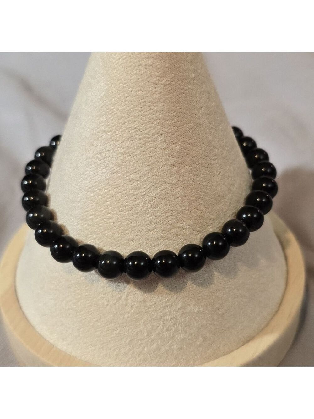 6mm Obsidian Beaded Stretch Bracelet